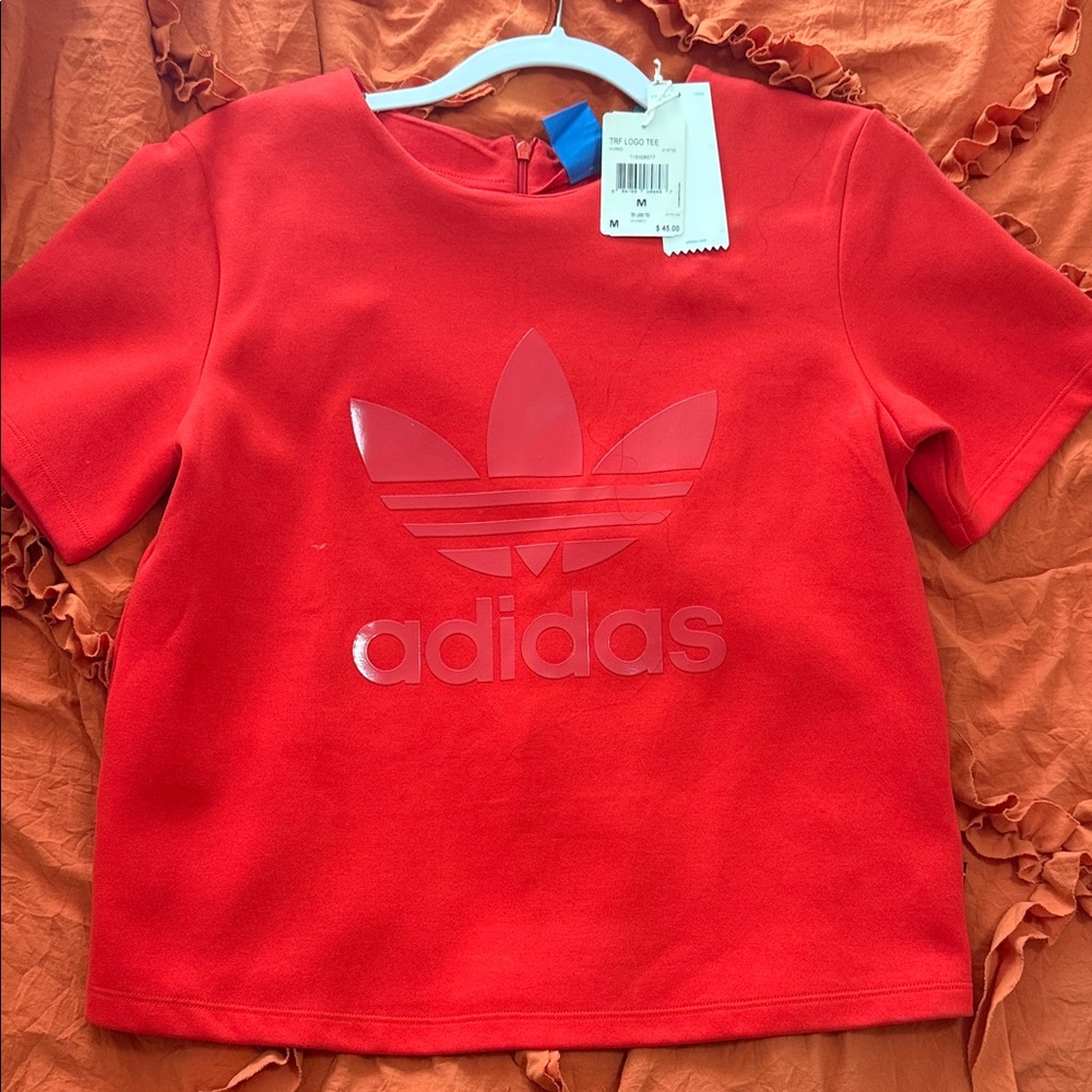 Adidas women Bright Red Tee with Logo
